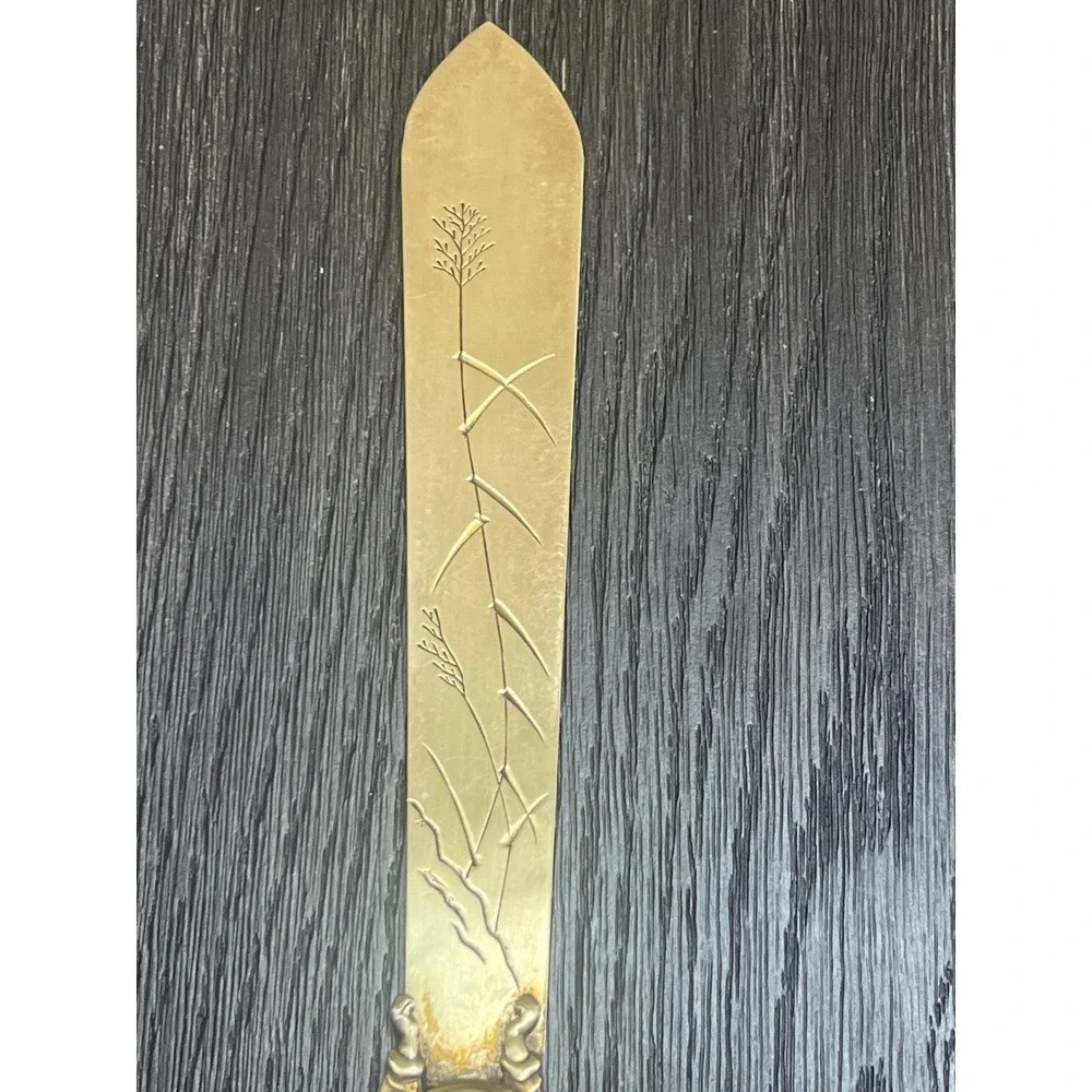 Antique Japanese Meiji Brass Letter Opener 11.25